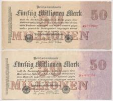 Németország / Weimar köztársaság 1923. 500.000M + 1923. 2.000.000M  (2x) sorszámmal és sorszám nélkü...