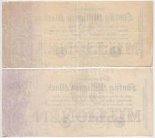 Németország / Weimar köztársaság 1923. 500.000M + 1923. 2.000.000M  (2x) sorszámmal és sorszám nélkü...