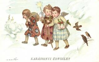 11 db RÉGI üdvözlőlap, vegyes minőség / 11 pre-1945 greeting cards, mixed quality