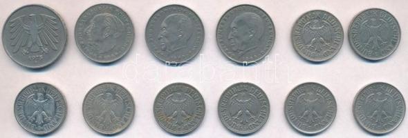 NSZK 1950-1991. 1M (8xklf) + 2M (3xklf) + 5M T:2,2-
FRG 1950-1991. 1 Mark (8xdiff) + 2 Mark (3xdiff...