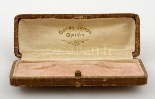 Arany (Au) 14 K női karóra, jelzett, nem müködik, "Garay János Gyula" karton ékszeres dobo...