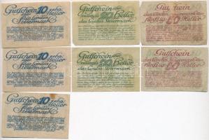 Ausztria / Stájerország 1920. 10h (3x) + 20h (2x) + 50h (2x) T:II-III
Austria / Steiermark 1920. 10...