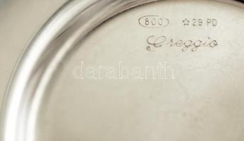 Ezüst (Ag.) áttört szélű tálka, jelzett, d:8 cm, nettó:27 g