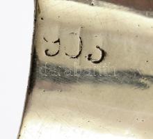 Ezüst (Ag.) áttört szélű hamuzó, jelzett, 10×7 cm, nettó:32 g