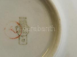 Zsolnay retró kávés csésze, 4 db, mázhibával + 6 db csészealj, 1 db sérült, jelzett