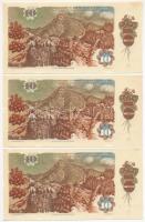 Csehszlovákia 1986. 10K (3x) sorszámkövetők T:I- kis fo., nyomdai papírránc
Czechoslovakia 1986. 10...