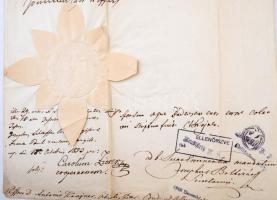 1853 Házassági engedély Scitovszky János hercegprímás aláírásával és szárazpecséttel