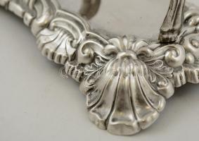 Antik ezüst ( Ag.) olaj-ecet tartó, csiszolt hibátlan üveggel, jelzett, mesterjeggyel, m:24 cm, nett...