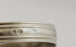 Antik ezüst ( Ag.) olaj-ecet tartó, csiszolt hibátlan üveggel, jelzett, mesterjeggyel, m:24 cm, nett...