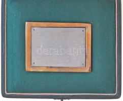 1960. "Az Első Országos Postás Bélyegkiállítás Budapest 1960. XII. 25" Br, Al plakett, ere...