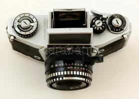 Exakta VX 1000 fényképezőgép Meyer-Optik Görlitz Domiplan 2,8/50 objektívvel, saját tokjában