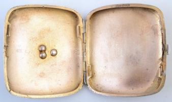 Ezüst(Ag) art deco cigarettatárca rubin kövekkel, jelzett, 9x8 cm, nettó: 96,9 g / Silver art deco c...