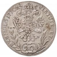 1770B/EVM-D 20kr Ag "II. József" (6,63g) T:2 / Hungary 1770B/EVM-D 20 Kreuzer Ag "Jos...