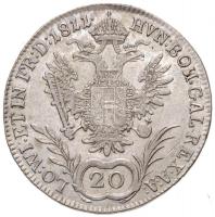 Ausztria 1811A 20kr "I. Ferenc" (6,69g) T:2,2- / Austria 1811A 20 Kreuzer "Franz I&qu...
