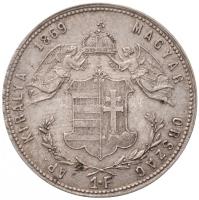 1869GYF 1Ft Ag "Ferenc József / Angyalos címer" Gyulafehérvár (12,38g) T:2 / Hungary 1869G...
