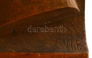 W.F. jelzéssel: Férfiporté, fa, 26x20 cm