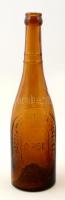 Régi sörös palack, Haggenmacher Sörgyárak Rt Kőbánya Budafok felirattal, 0,45 l, hibátlan, m:26 cm