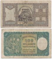 Szlovákia 1940. 50K + 1940. 100K T:III
Slovakia 1940. 50 Korun + 1940. 100 Korun C:F
Krause 9.a, 1...