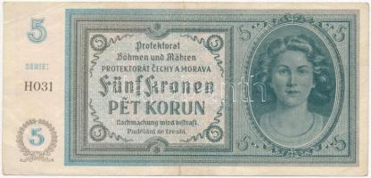 Német 3. Birodalom / Cseh-Morva Protektorátus 1940. 5K T:III
German Third Reich / Protectorate of B...