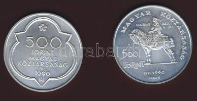 1990. 500Ft 2klf db "Mátyás király" pár T:BU