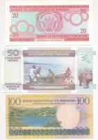 Vegyes: Burundi 2007. 20Fr + 2005. 50Fr + Ruanda 2003. 100 Fr T:I
Mixed: Burundi 2007. 20 Francs + ...