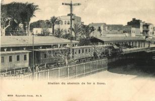 Suez, Railway station, locomotive, wagons (EK)