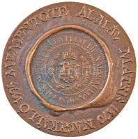 Nagy Lajos (1949- ) 1995. "Mementote Almae Matris 1870 - Nagykálló - 1995 / Budai Nagy Antal Szakközépiskola - Korányi Frigyes Gimnázium" Br emlékérem (113,4g/61mm) T:2 patina / Hungary 1995. "Mementote Almae Matris 1870 - Nagykálló - 1995 / Budai Nagy Antal Vocational School - Korányi Frigyes High School" Br commemorative medallion. Sign.: Lajos Nagy (113,4g/61mm) C:XF patina