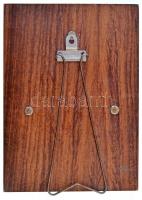 DN "Csajkovszkij" asztali- illetve fali dísz bronzozott fém lemezérem fa talpon, hátoldalo...