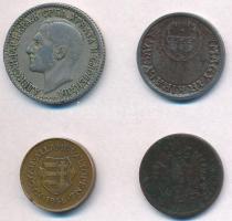 Vegyes: 1861B 1kr Cu + 1941. 10f Fe + 1946. 2f tombak + Szerb-Horvát-Szlovén Királyság 1925. 1D Ni-B...