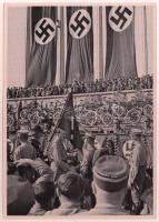 1934 Reichsparteitag nagyméretű cigaretta gyűjtőkép. Propaganda / Large nazi propaganda cigarette collectors card 12x17 cm