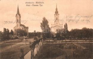 Zsablya, Zsabja, Zabalj; Fő tér, kiadja Karapancsity W. / main square