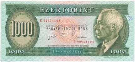 1996. 1000Ft "E" nyomdai papírráncból eredő nyomathibával T:III