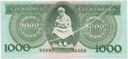 1996. 1000Ft "E" nyomdai papírráncból eredő nyomathibával T:III