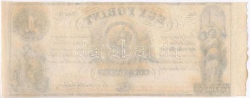 1852. 1Ft "Kossuth bankó" kitöltetlen "B", ívszéllel T:I 
Hungary 1852. 1 Forin...