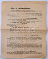 cca 1940 Magyar Élet Pártjának nyilas ellenes röplapja