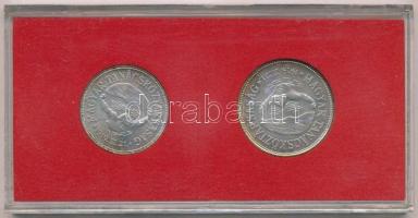 1969. 50Ft Ag + 100Ft Ag "Tanácsköztársaság" pár, eredeti piros MNB tokban T:BU