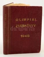 Magyar Olimpiai Zsebkönyv 1948. Bp., 1948, Testkultúra. Kiadói aranyozott egészvászon kötés, kopottas borítóval.