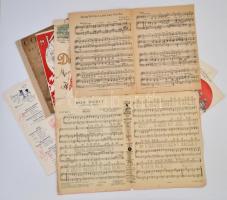cca 1920-1950 Zenei témájú nyomtatványok, füzetek, litografált címlapos kották gyűjteménye nagyobb t...