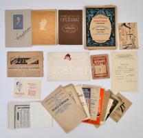 cca 1920-1950 Zenei témájú nyomtatványok, füzetek, litografált címlapos kották gyűjteménye nagyobb t...