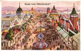 Gruss vom Oktoberfest! / Octoberfest advertisement card. Emil Köhn Kunstverlag 130. (EK)