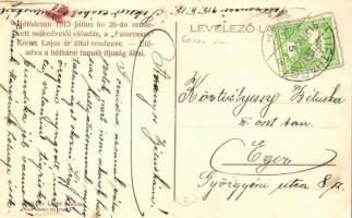 1913 Héthárs, Lipany; Kreisz Lajos úr által rendezett "Falurossza" műkedvelői előadás, tan...