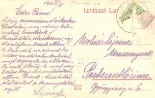 Hőlak-Trencsénteplic, Trencianska Teplá-Teplice; vasútállomás, gőzmozdony / railway station, locomot...