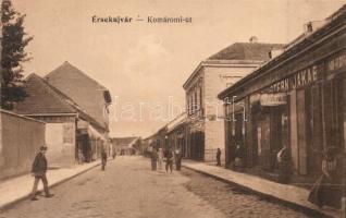 Érsekújvár, Nové Zamky; Komáromi út, Stern Jakab üzlete / street view, shops (fl)