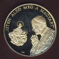 1991. "II.János Pál pápa látogatása" aranyozott Br emlékérem T:PP Eredeti dísztokban, tanú...