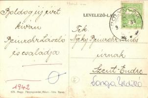 Ipolynyék, Vinica; Posta és községháza, Kalmár-féle borház, Fő utca kereskedéssel / post office, tow...