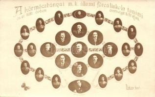 1916 Körmöcbánya, Kremnica; Állami főreáliskola tanárai és érettségit tett diákjai. Maksay fényképész / teachers and students tableau photo