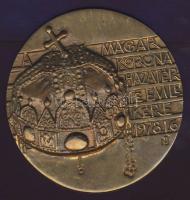 1978. "Magyar Korona hazatérte" extrém nagyméretű Br emlékplakett T:2