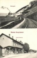 Margitfalva, Margecany; mészégető, vasútállomás / railway station, lime-burning plant