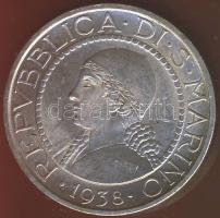 San Marino 1938. 5L Ag T:1/2