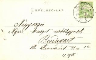 Modor-Harmónia, Modra; Erdőhivatal vadászokkal. Levius P. S. kiadása / forestry office with hunters